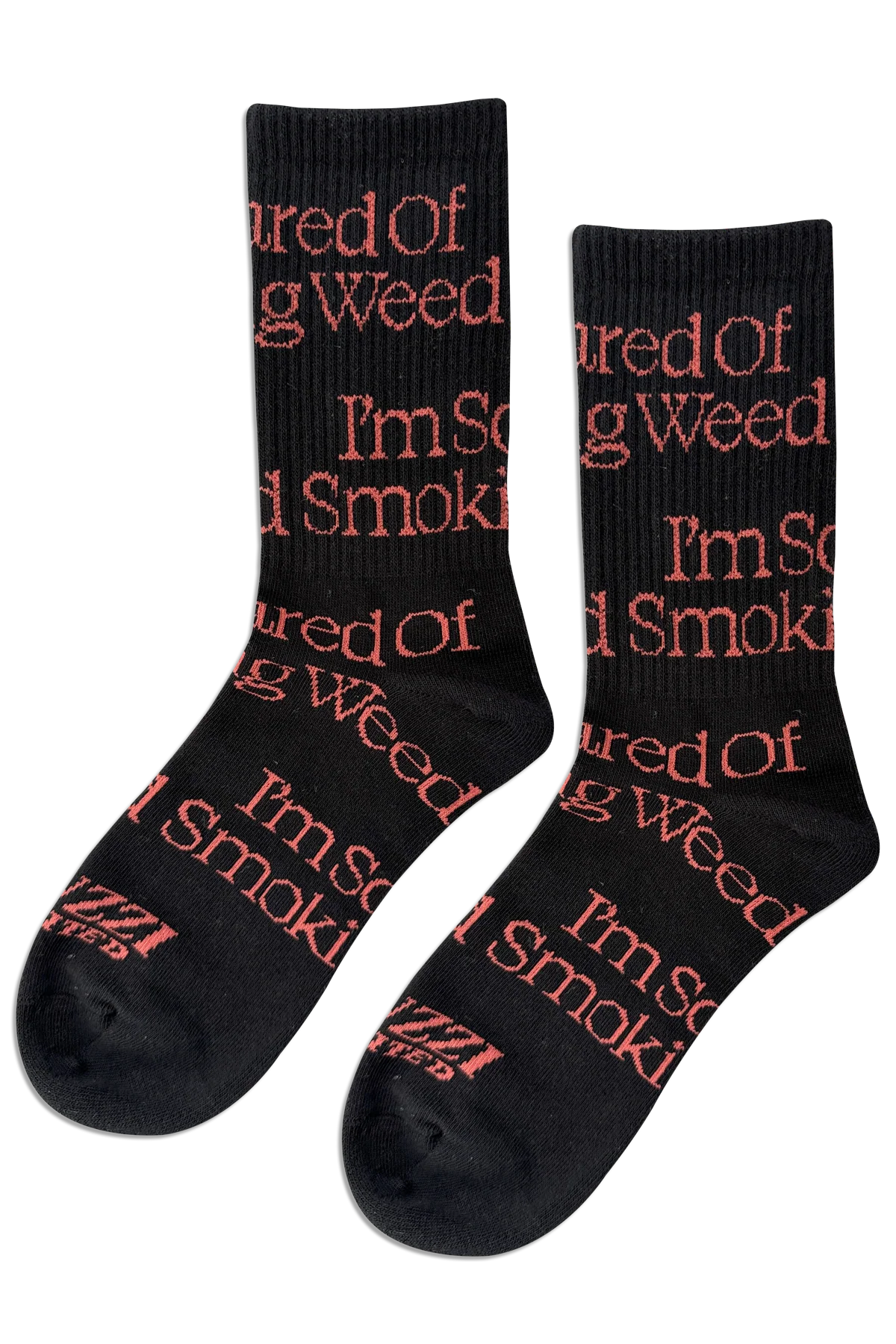 Scared of Smoking Weed Socks Black